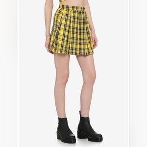 Hot topic yellow plaid skirt xl